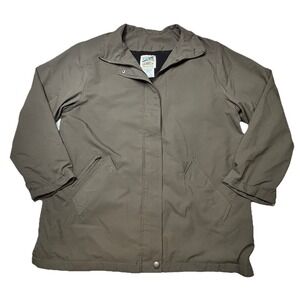 TravelSmith Womens Large Water Repellent Jacket Tan Zip Snap Coat Travel Outdoor